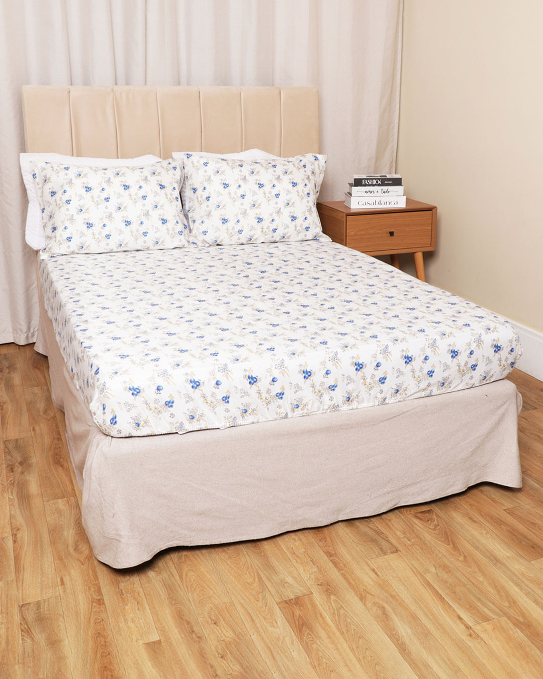 Jg-De-Cama-King-3-Pcs-Romantico---Azul-Geometrico