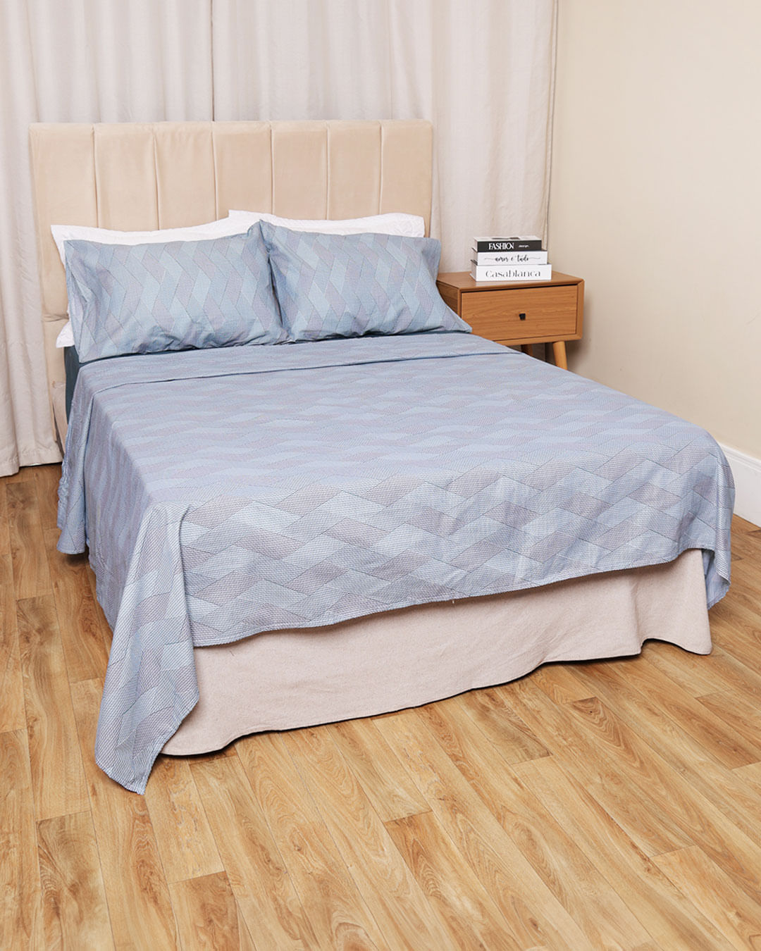Jg-De-Cama-Attuale-150-Fios-Queen---Verde-Geometrico