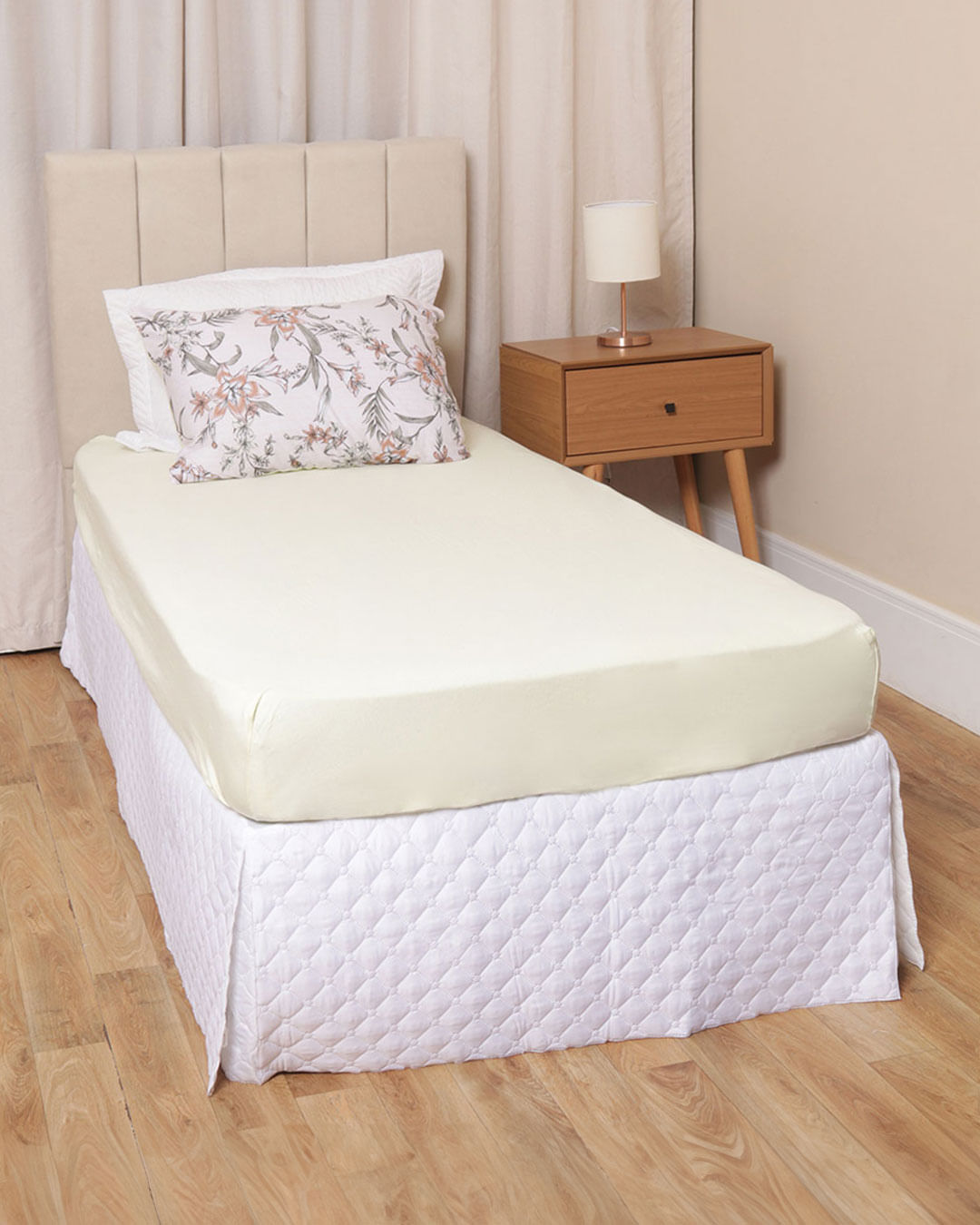 Jg-De-Cama-St--Slim-2-Pcs-Romantico---Amarelo-Floral