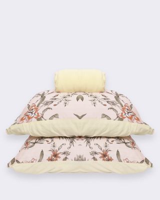 Jg-De-Cama-Cs-Slim-3-Pcs-Romantico---Bege-Floral