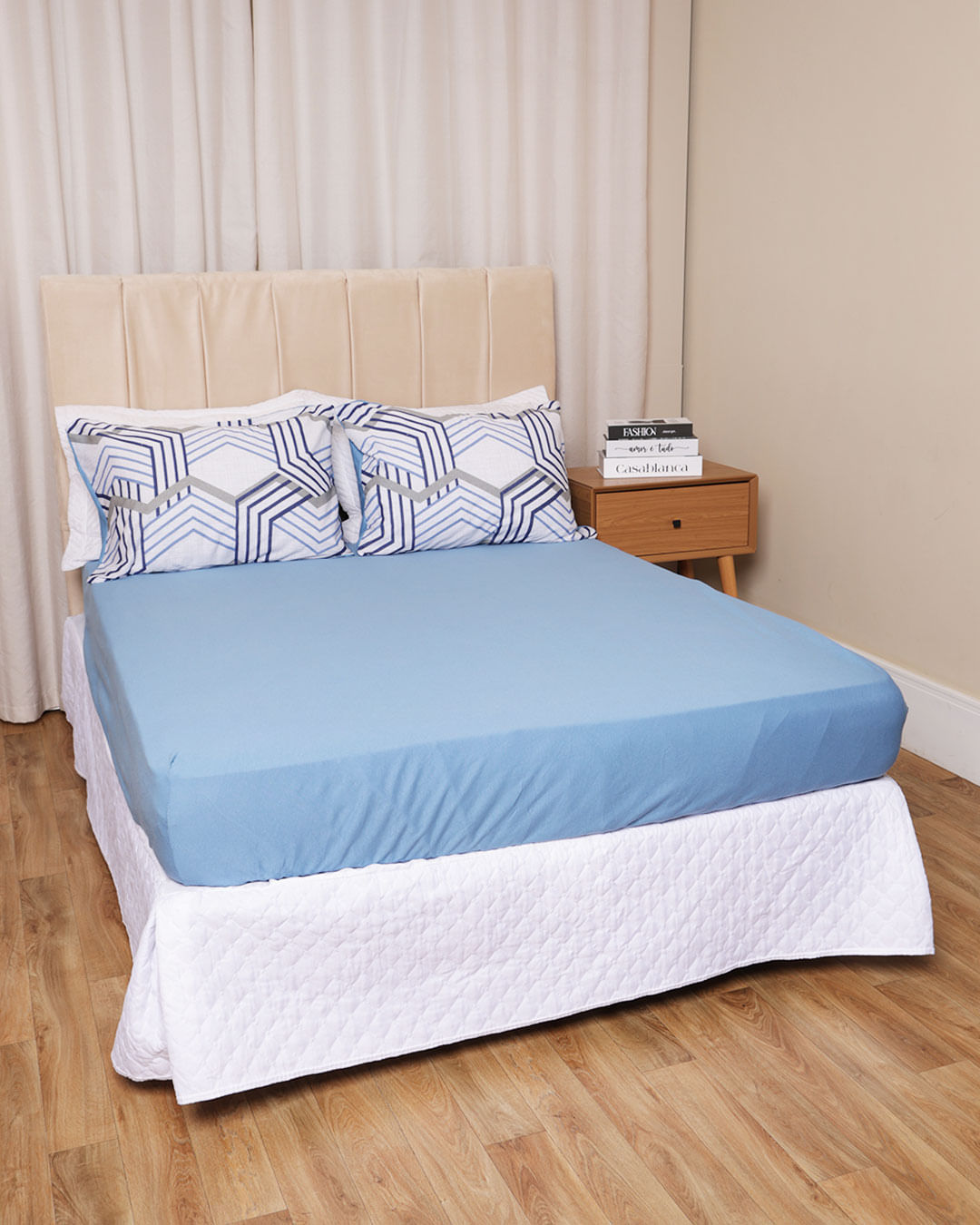 Jg-De-Cama-Cs-Slim-3-Pcs-Moderno---Azul-Listrado