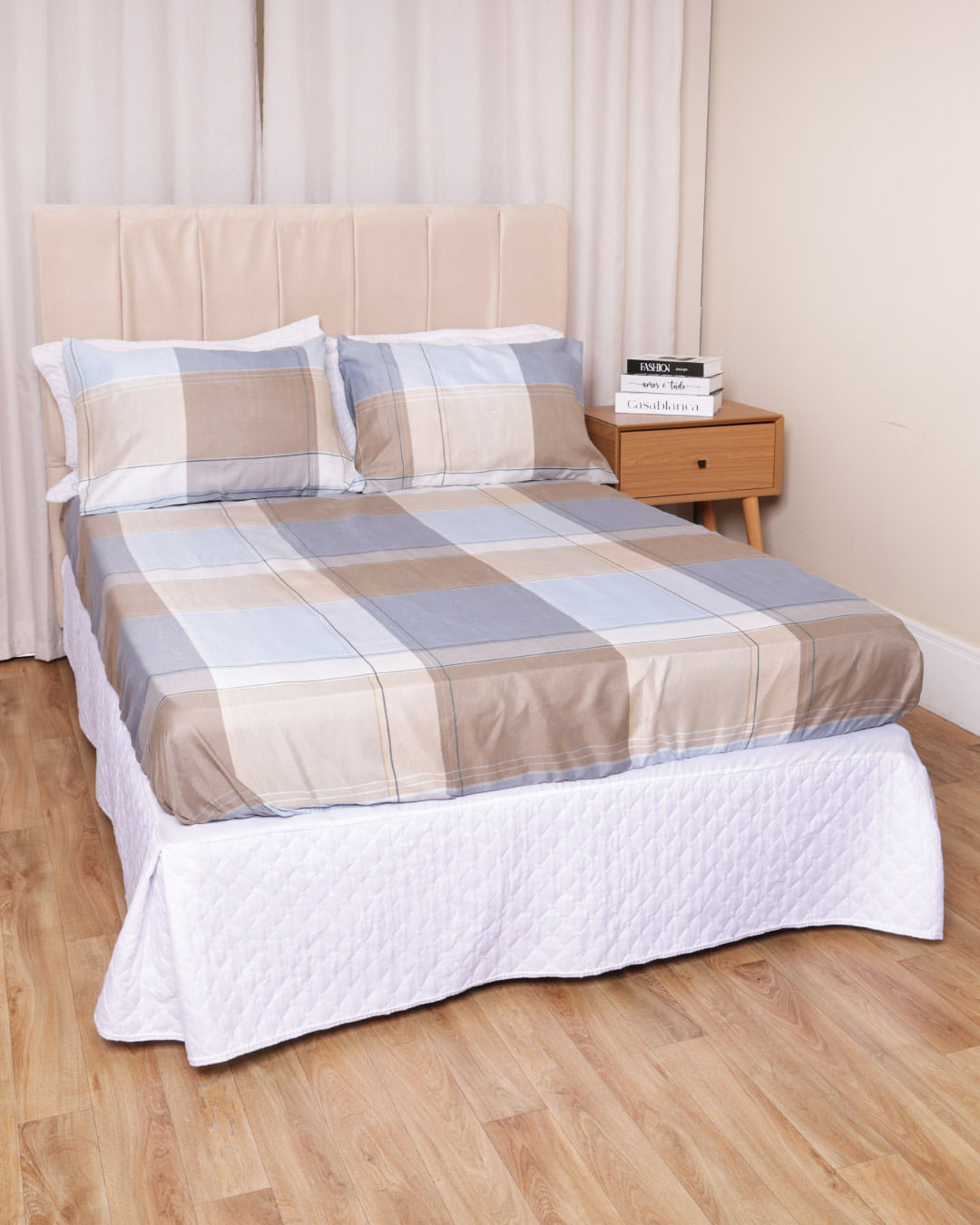 Jg-De-Cama-Casal-3-Pcs-Moderno---Azul-Listrado