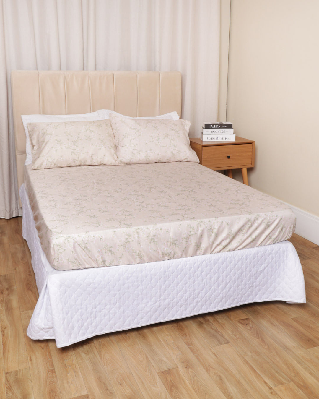 Jg-De-Cama-Casal-3-Pcs-Romantico-Ver-25---Bege-Floral
