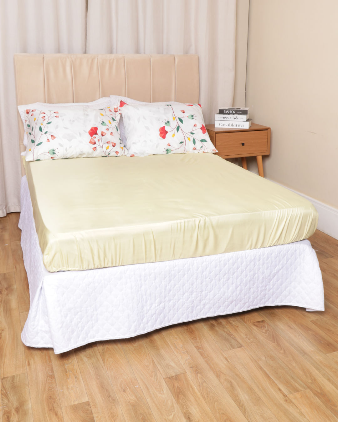 Jg-De-Cama-Casal-3-Pcs-Moderno-Ver-25---Amarelo-Floral