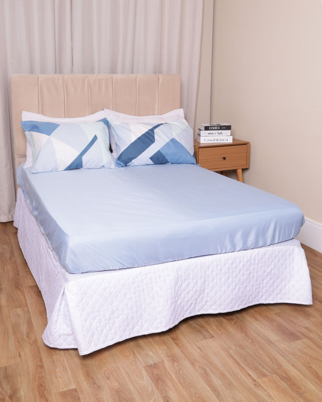 Jg-De-Cama-Casal-3-Pcs-Moderno-Ver-25---Azul-Medio