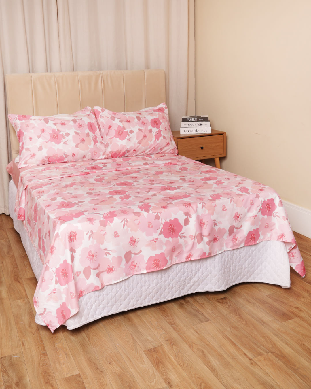 Jogo-De-Cama-Casal-4pcs-Duplo-Microperca---Rosa-Floral