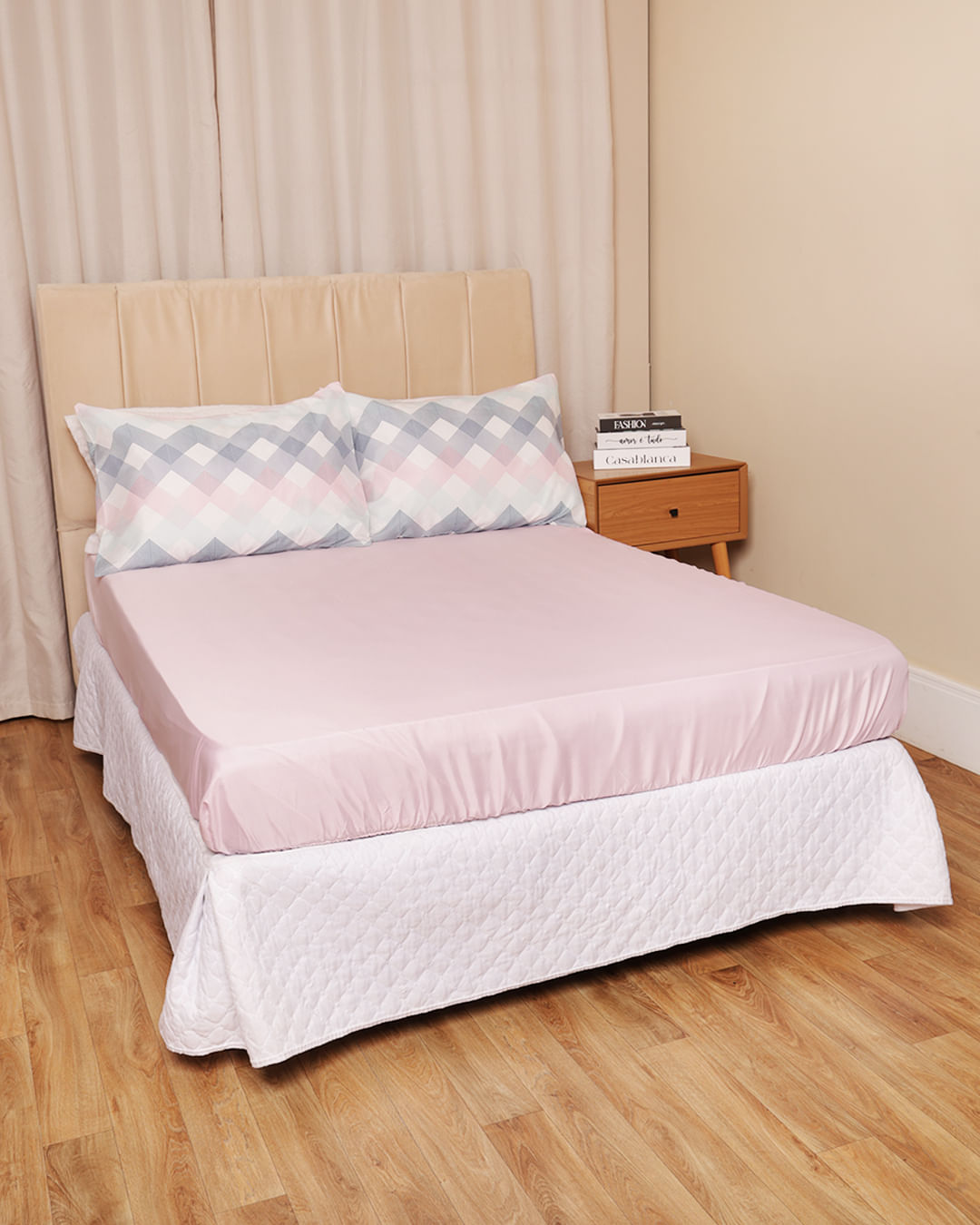Jogo-De-Cama-Casal-3-Pcs-Etnico-Inv-25---Rosa-Geometrico