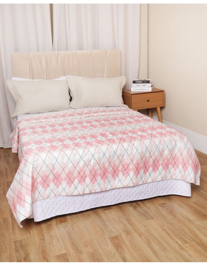 Colcha-Casal-Com-Vies-Etnico-Ver-25---Rosa-Geometrico