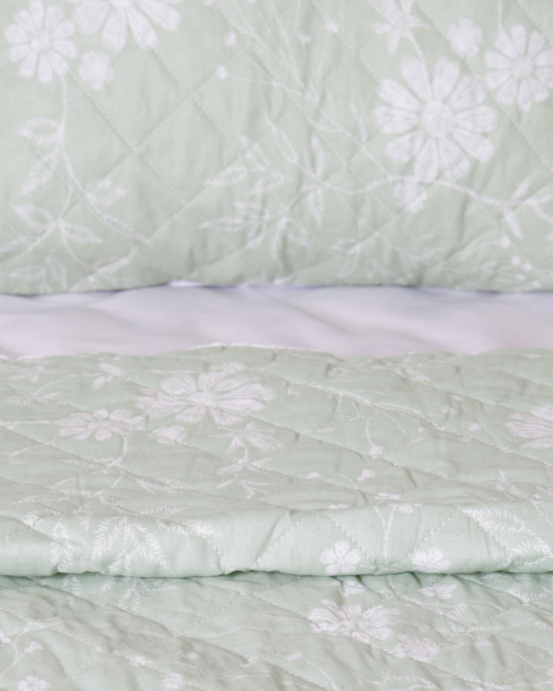Kit-Colcha-Algodao-200-X-250---Verde-Floral