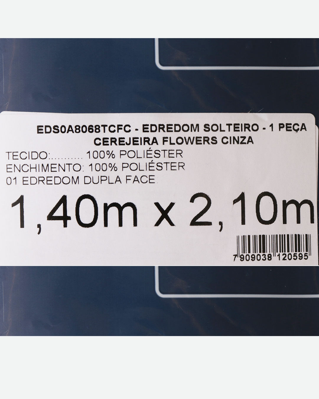 Edredom-Df-Solteiro-Cerejeira-Flowers-Ci---Cinza-Floral