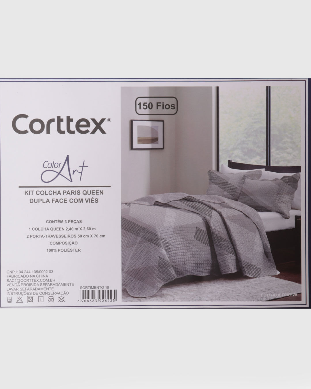 Kit-Colcha-Qs-Paris--S18-240-M-X-260-M---Cinza-Outros