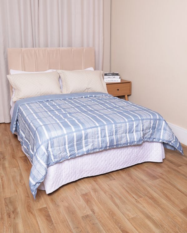 Edredom Casal Andreza 180cm x 200cm Dupla Face Estampado Azul UN