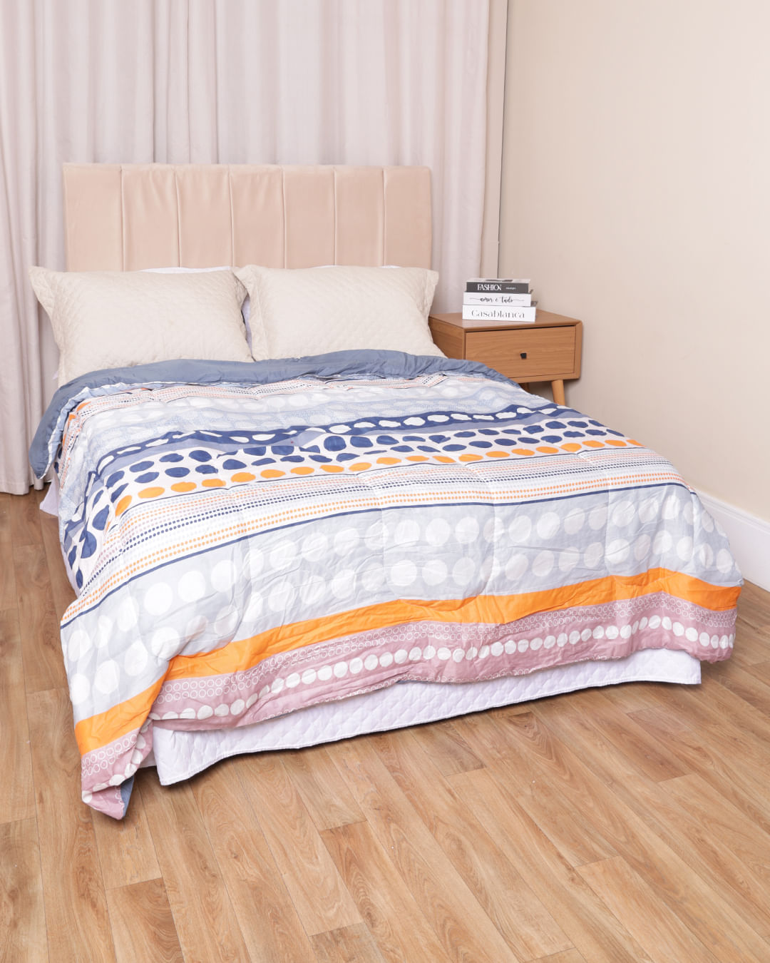 Edredom-Casal--Etnico-Ver-25---Azul-Geometrico