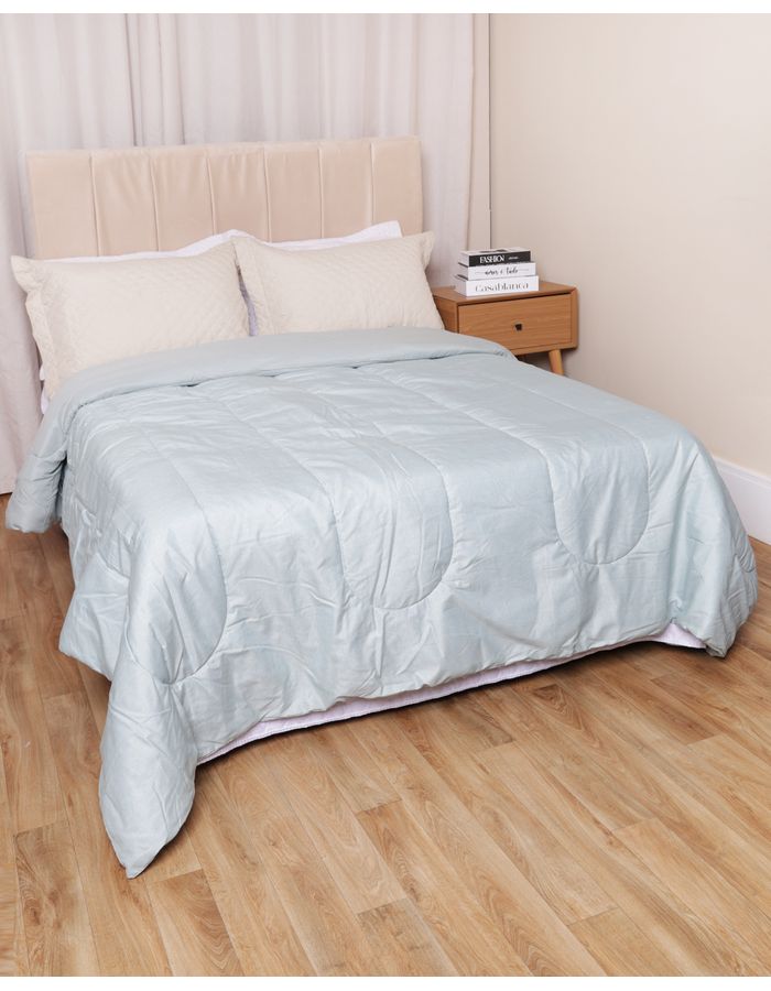 Edredom-King-Elegance-Flowers-Microp---Verde