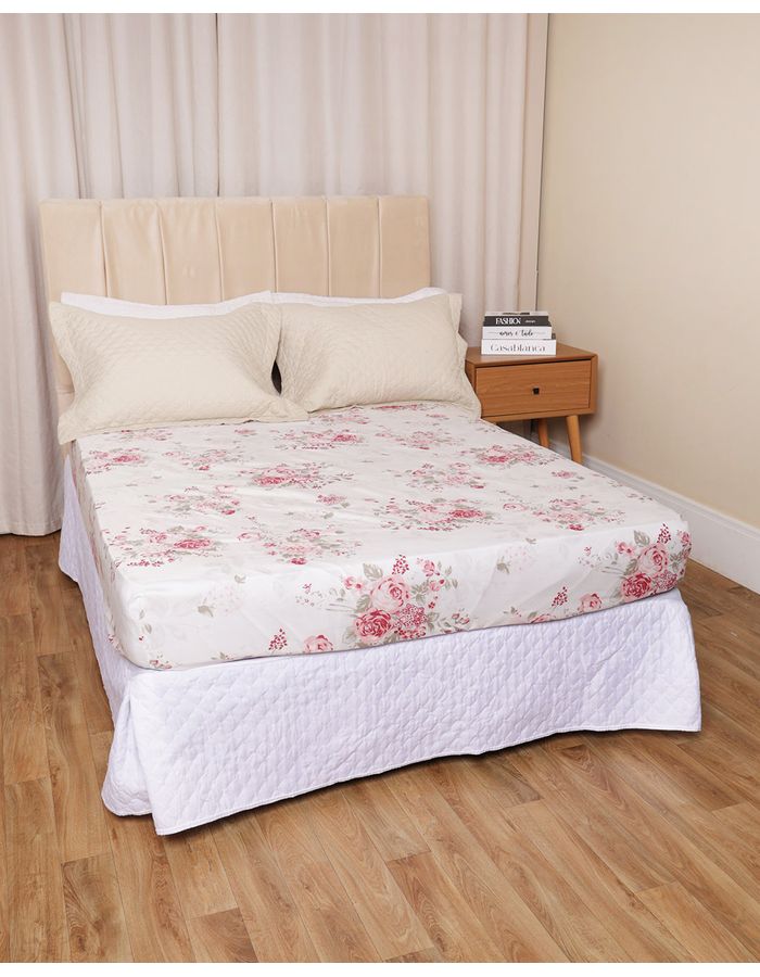 Lencol-Avulso-King-C-Elast-Romantico---Branco-Floral