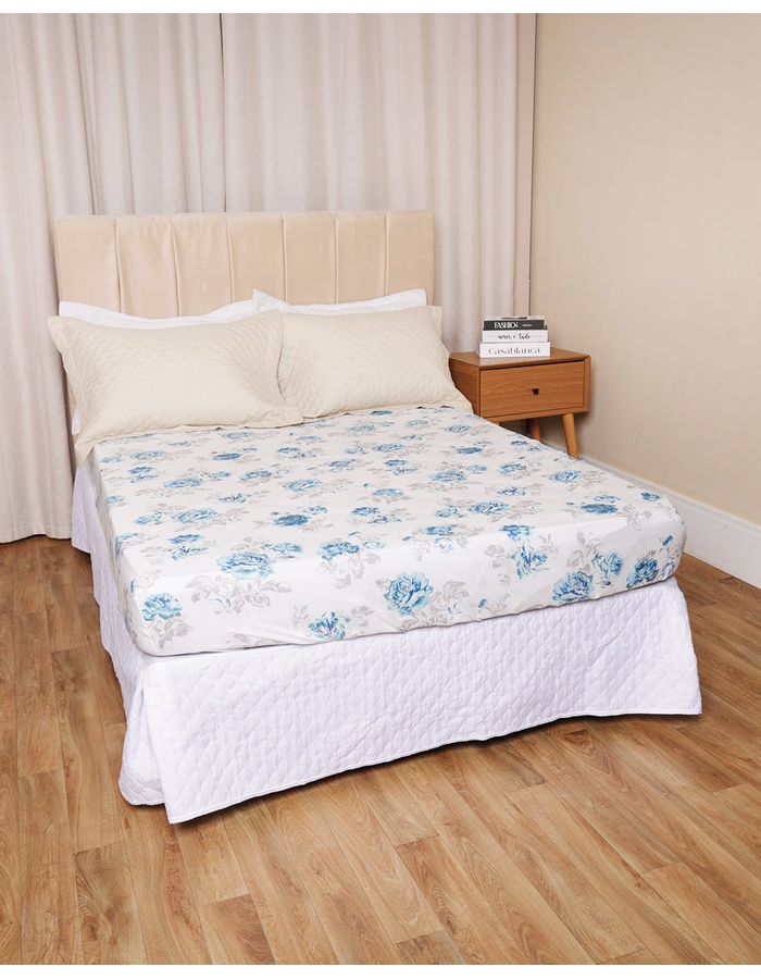 Lencol-Avulso-King-C-Elast-Romantico---Azul-Floral