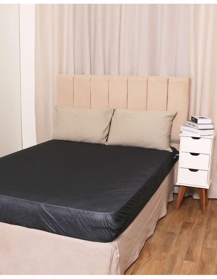 Capa-Colchao-Casal-Canelada-Preto---Preto