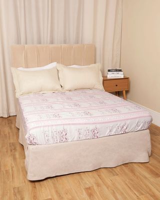Lencol-Avulso-Casal-C-Elast-Romantico---Rosa-Geometrico