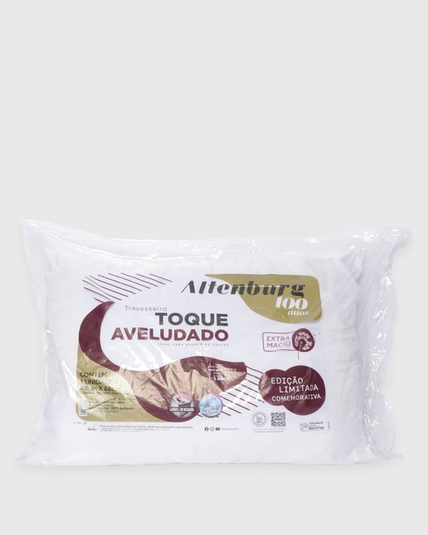 Travesseiro Altenburg Toque Aveludado 48cm x 68cm Branco UN
