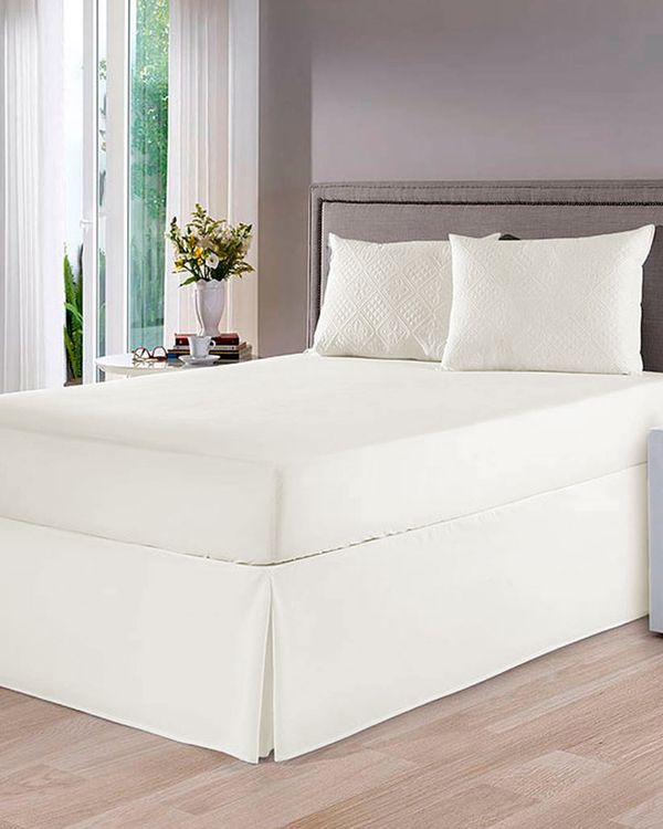 Saia Para Cama Box Queen Casanova Micropercal Com Viés Branca UN