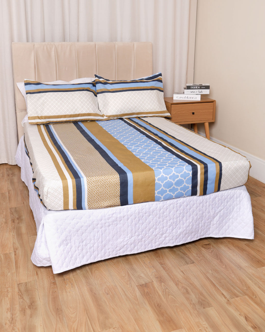 Jogo-De-Cama-Queen-3-Pcs-Sortido-Moderno---Bege-Geometrico