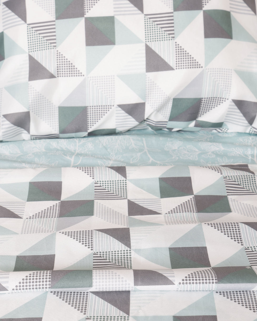 Jogo-De-Cama-Queen-–-4-Pecas---Verde-Geometrico