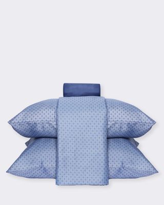 Jg-De-Cama-Qs-Tex-Xadrez--F-Liso---Azul