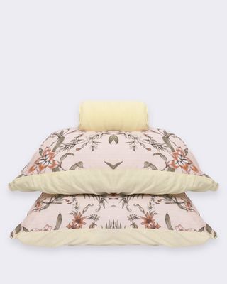 Jg-De-Cama-King-Slim-3-Pcs-Romantico---Amarelo-Floral
