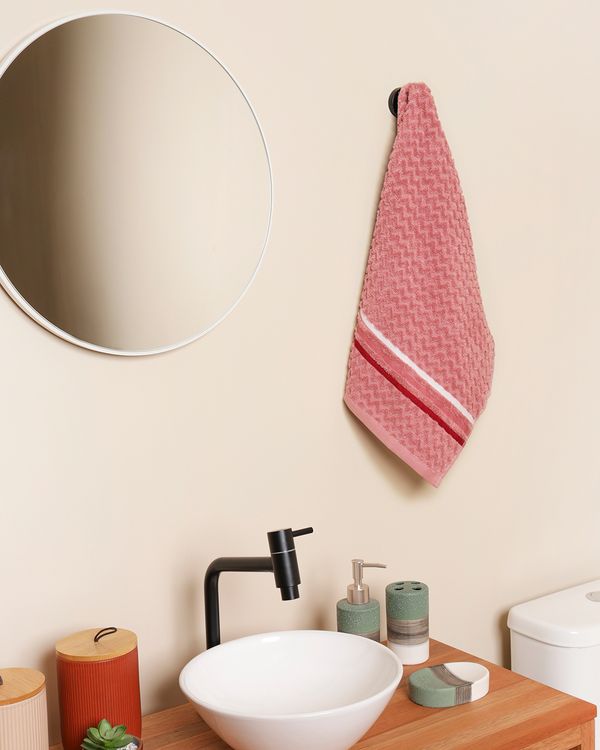 Toalha De Rosto Corttex 50cm x 70cm Jacquard Trento Rosa UN