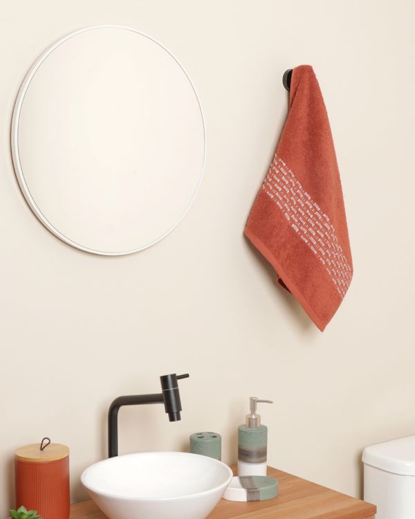 Toalha De Rosto 48cmx70cm cm Faixa Texturizada Terracota UN
