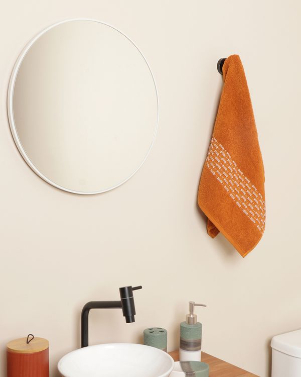 Toalha De Rosto 48cmx70cm cm Faixa Texturizada Mostarda UN