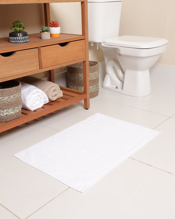 Toalha De Piso Atlântica 50cm x 70cm Antiderrapante Off White UN