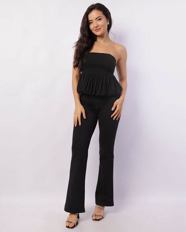 Calça Feminina Flare Berry & Co. Canelada Preta PP