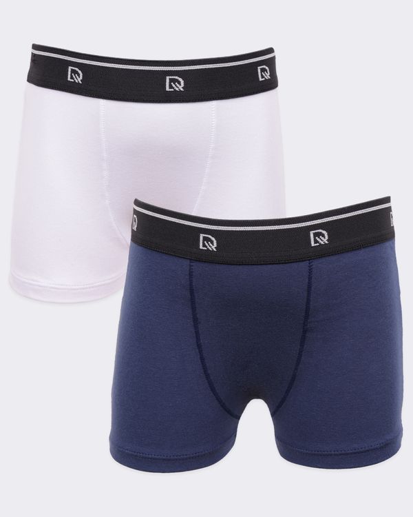 Kit 2 Cuecas Infantil DelRio Boxer Branca Marinho P