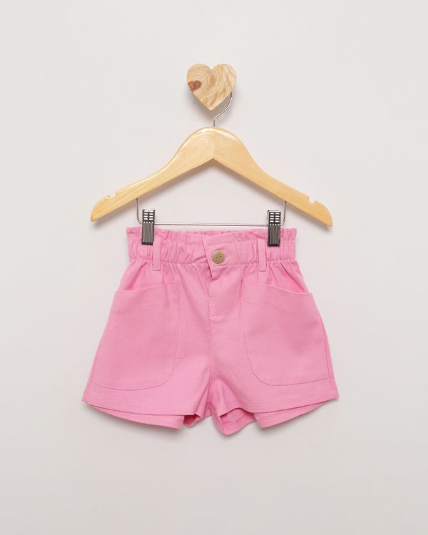 Short Sarja Bebê Paper Bag Rosa 3