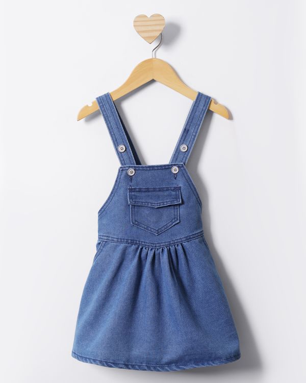 Salopete Bebê Jeans Com Bolso Azul 2