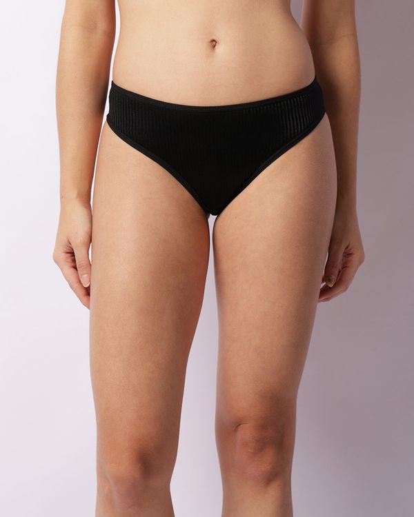 Calcinha Feminina Biquíni Canelada Preta M