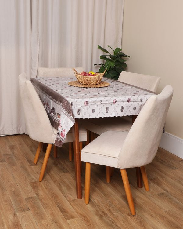 Toalha De Mesa Térmica 138cmx138cm Salehtex Estampa Doces Marrom UN