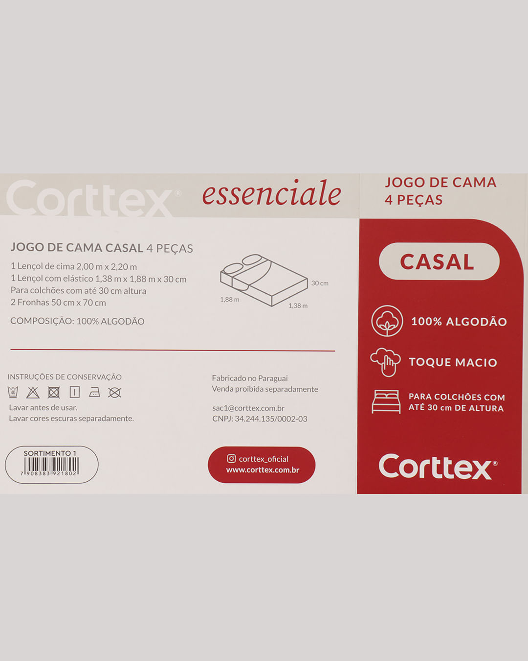 Jg-De-Cama-Cs-Algodao-100---4-Pcs---Cinza-Listrado