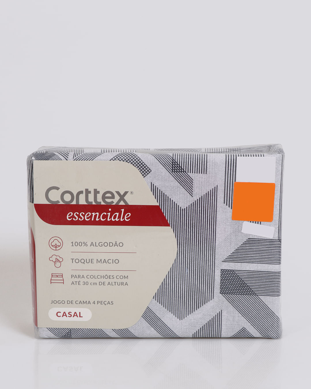 Jg-De-Cama-Cs-Algodao-100---4-Pcs---Cinza-Geometrico