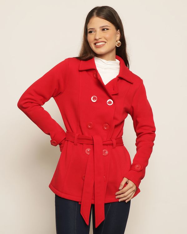 Casaco Moletom Feminino Vermelho M