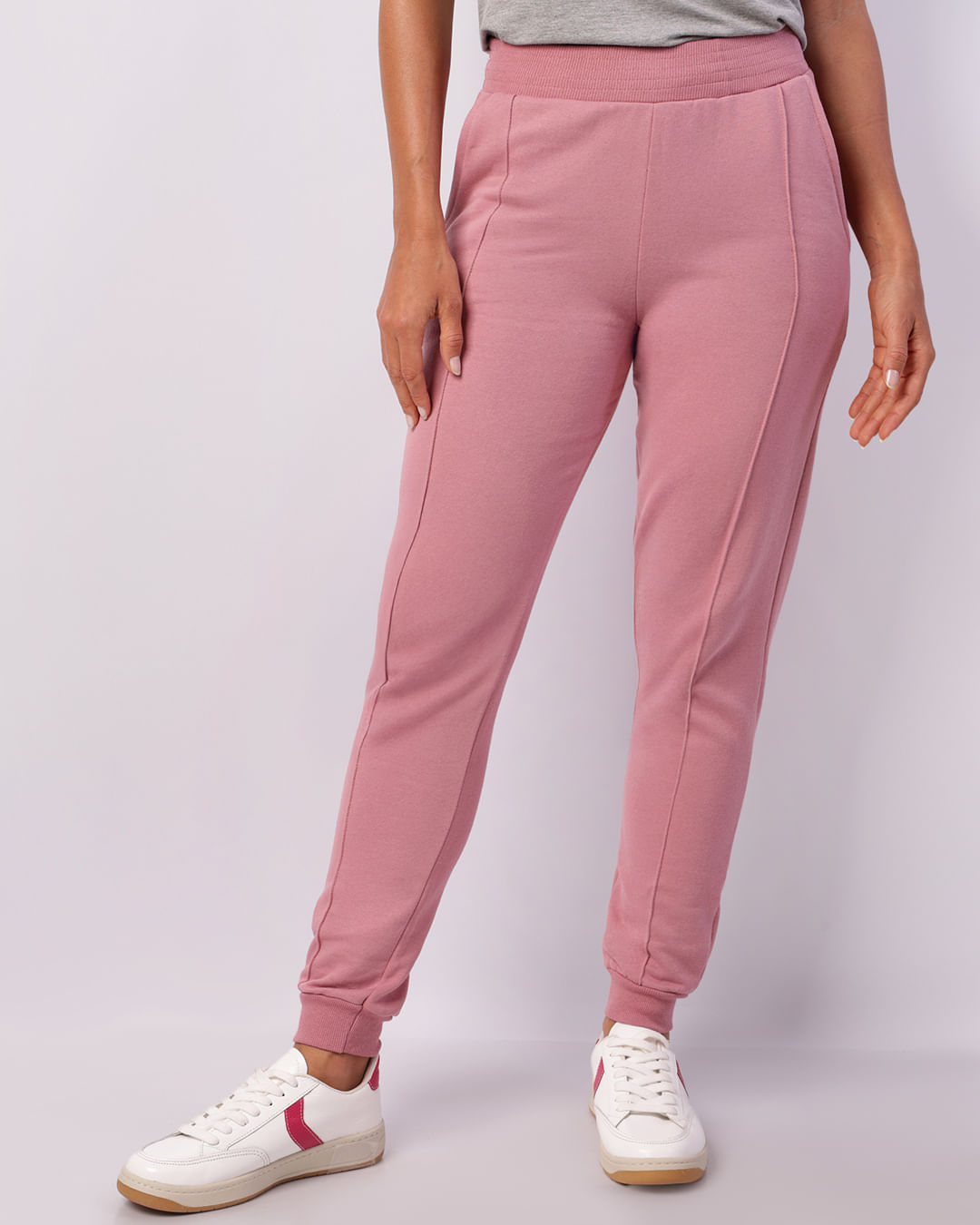 Calca-T585-Moletom-Jogger-Com-Friso---Rosa-Medio