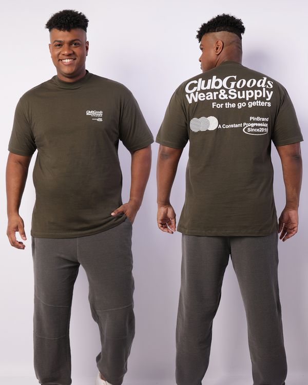 Camiseta Plus Size Masculina Estampa Frente E Costas Verde G1