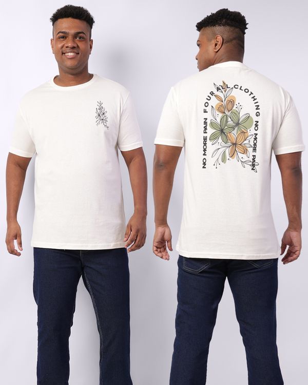 Camiseta Plus Size Masculina Estampa Frente e Costas Off White G1