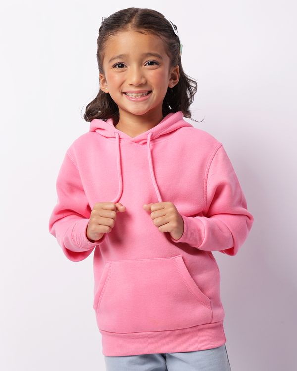 Blusão Moletom Infantil Com Capuz Bolso Canguru Rosa 6