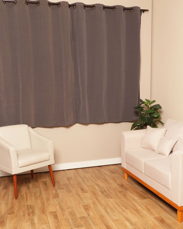Cortina Isabel Branyl 180cm x 200cm Texturizada Cinza UN