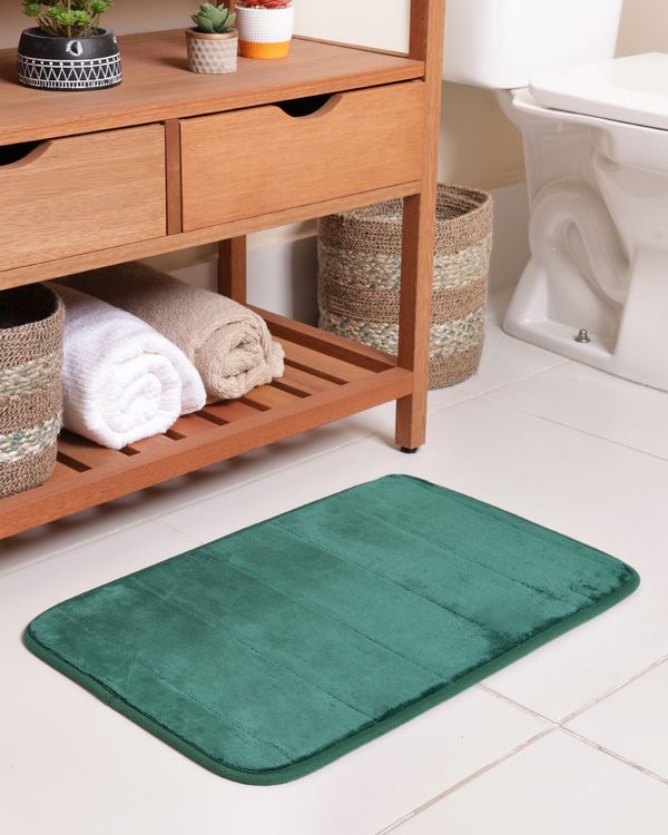 Tapete Para Banheiro Olinda 40cm x 60cm Felpudo Verde UN