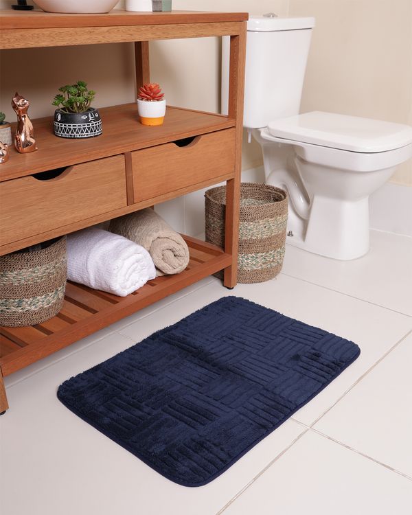 Tapete Felpudo 45cmx65cm Corttex Antiderrapante Marinho UN