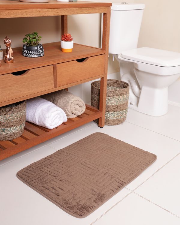 Tapete Felpudo 45cmx65cm Corttex Antiderrapante Marrom UN