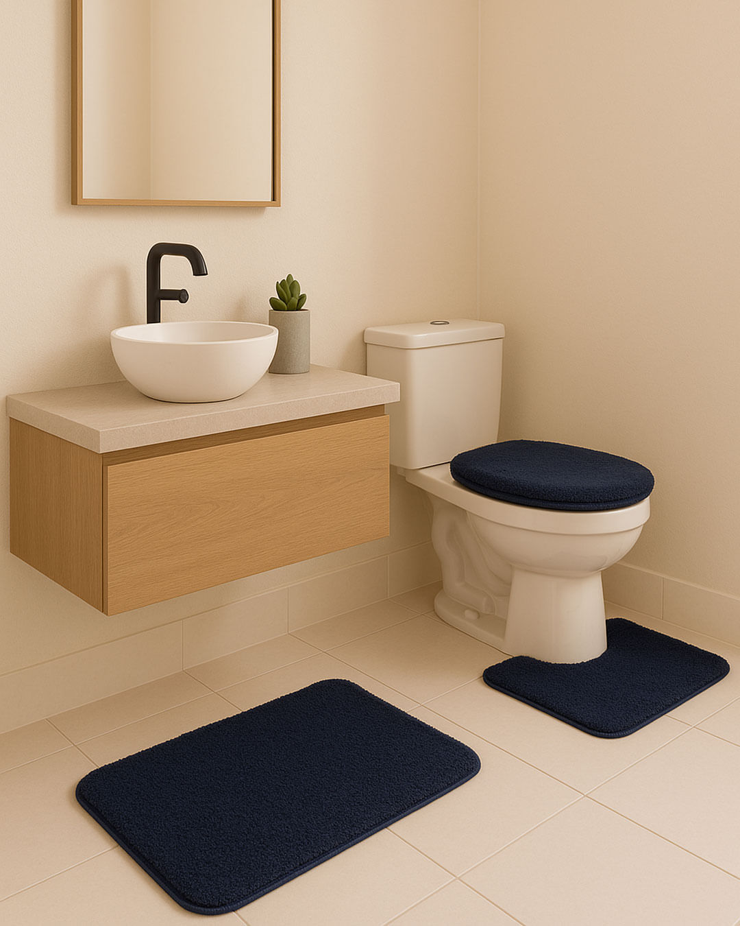 Jg-Banheiro-Belo-Cotton--3pcs---Marinho